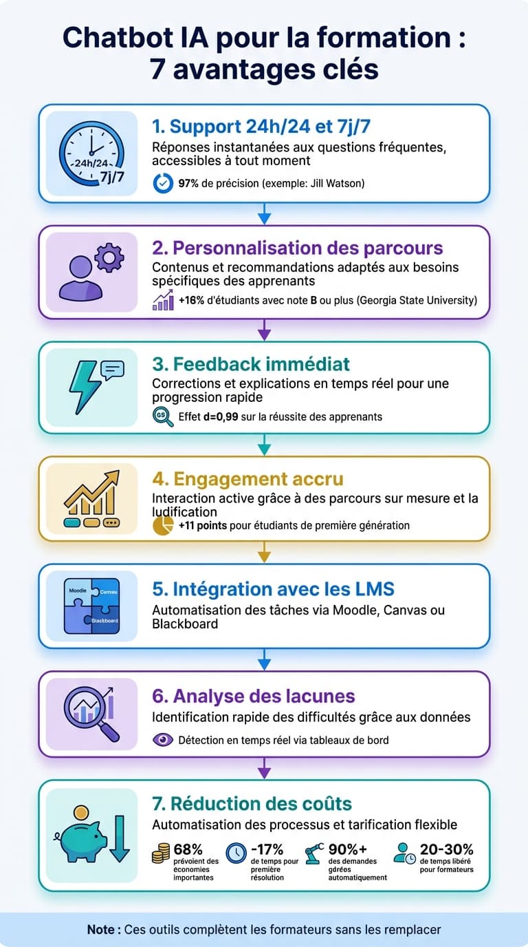 AI Chatbots for Training: 7 Key Benefits - Infographic